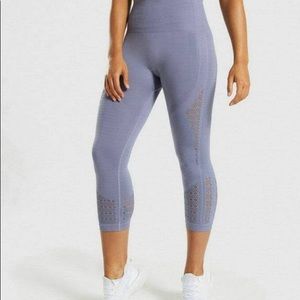 Gymshark Energy Seamless Cropped Leggings-Blue